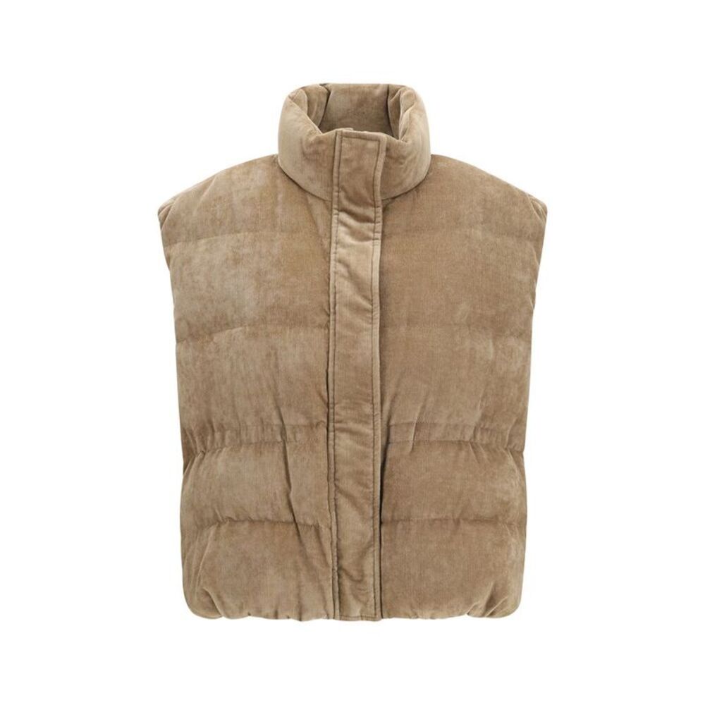 Brunello Cucinelli Beige Viscose Sleeveless Women's Jacket